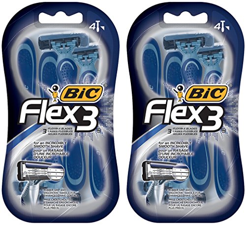Bic Flex 3 men's shaver, 4 count (2 packs)
