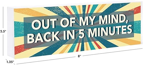 Miniatura 6 de Andaz Press Funny Office Desk Plate, Out of My Mind Placa de acrílico para el hogar, escritorio, gerente, jefe, trabajo, compañero de trabajo,