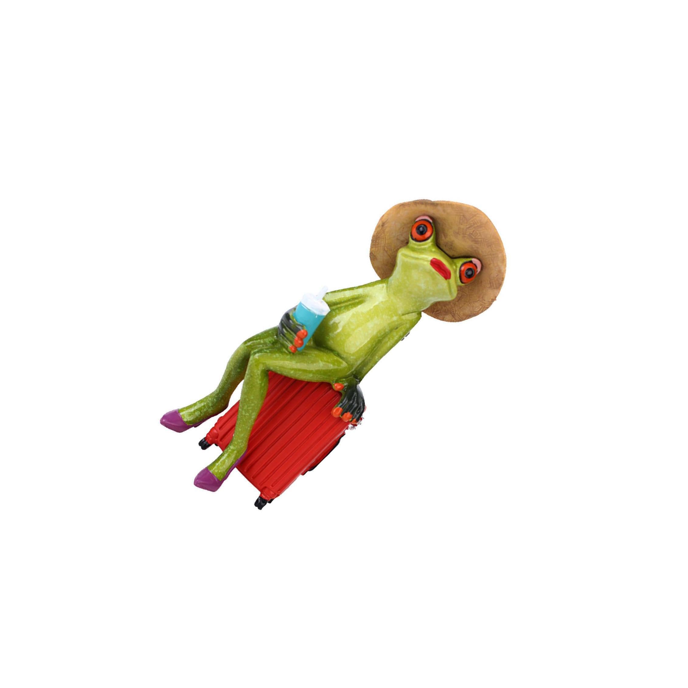 TWISAXC Modern Statue Collectible Housewarming Gift Fine Workmanship for Creative And Funny Frog Resin Decor For Home Decorations. Funny Frog Statue Desk, Lady