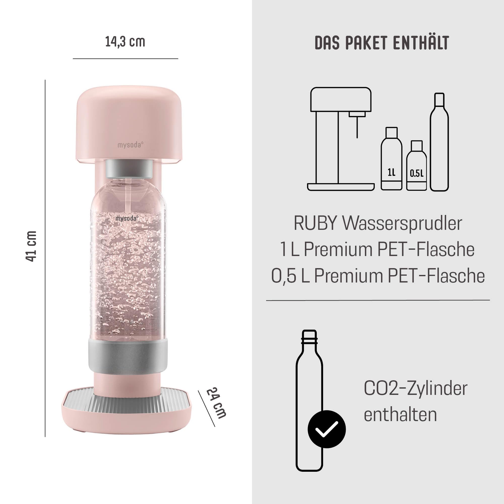 Mysoda: Stylish Glassy Water Carbonator Made Of Wood Composite And Aluminium (without CO2 Cylinder) With 1 Litre Glass Bottle & BPA-Free 1 Litre Plastic Bottle - Sage Green (Pigeon