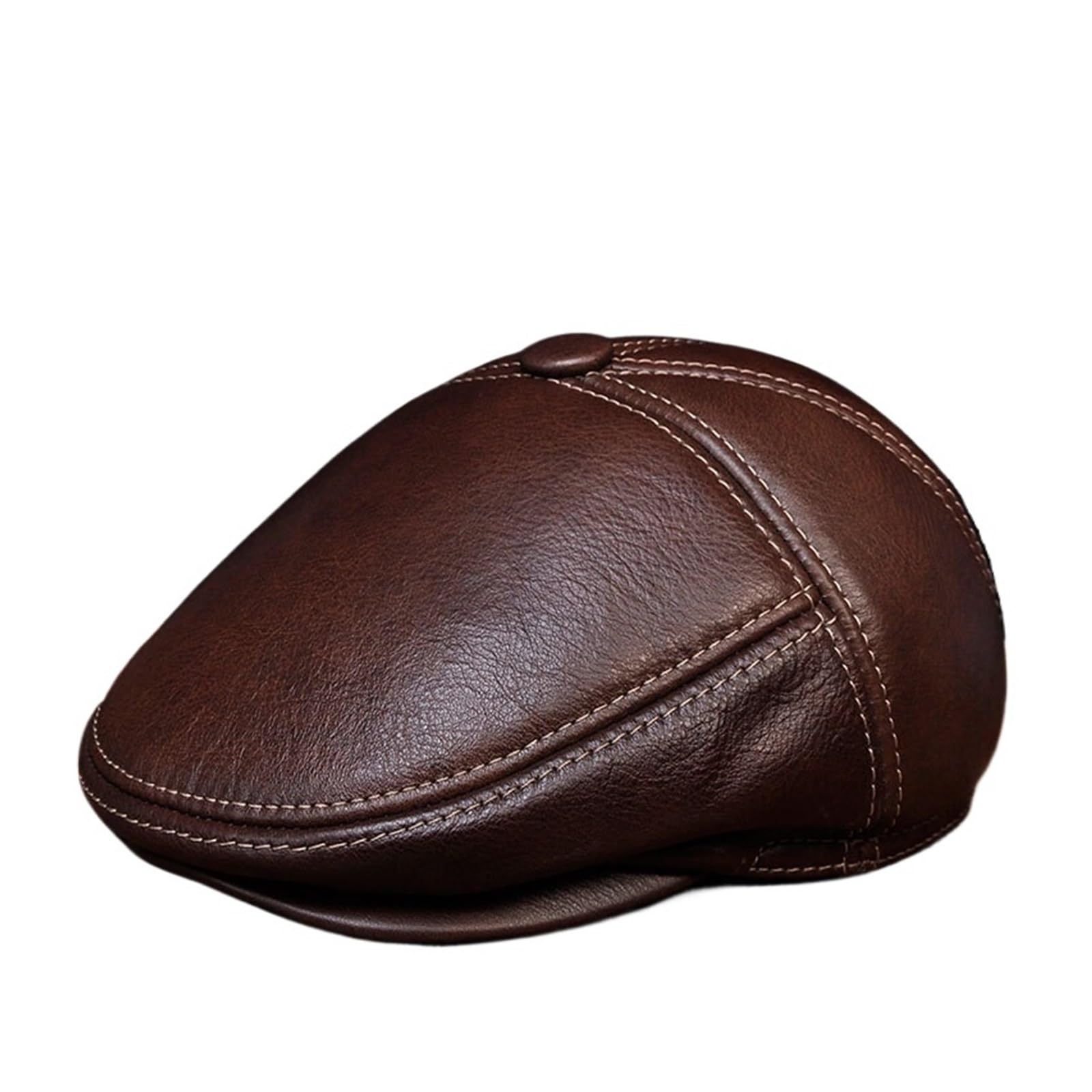 HL027 New Design Men's 100% Genuine Leather Cap/Newsboy/Beret/Cabbie Hat