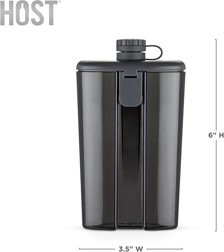 Miniatura 3 de Host Frasco de licor de cadera fácil de llenar para alcohol con tapa de repuesto con bisagras y tapa con bisagras, apto para lavavajillas, plástico