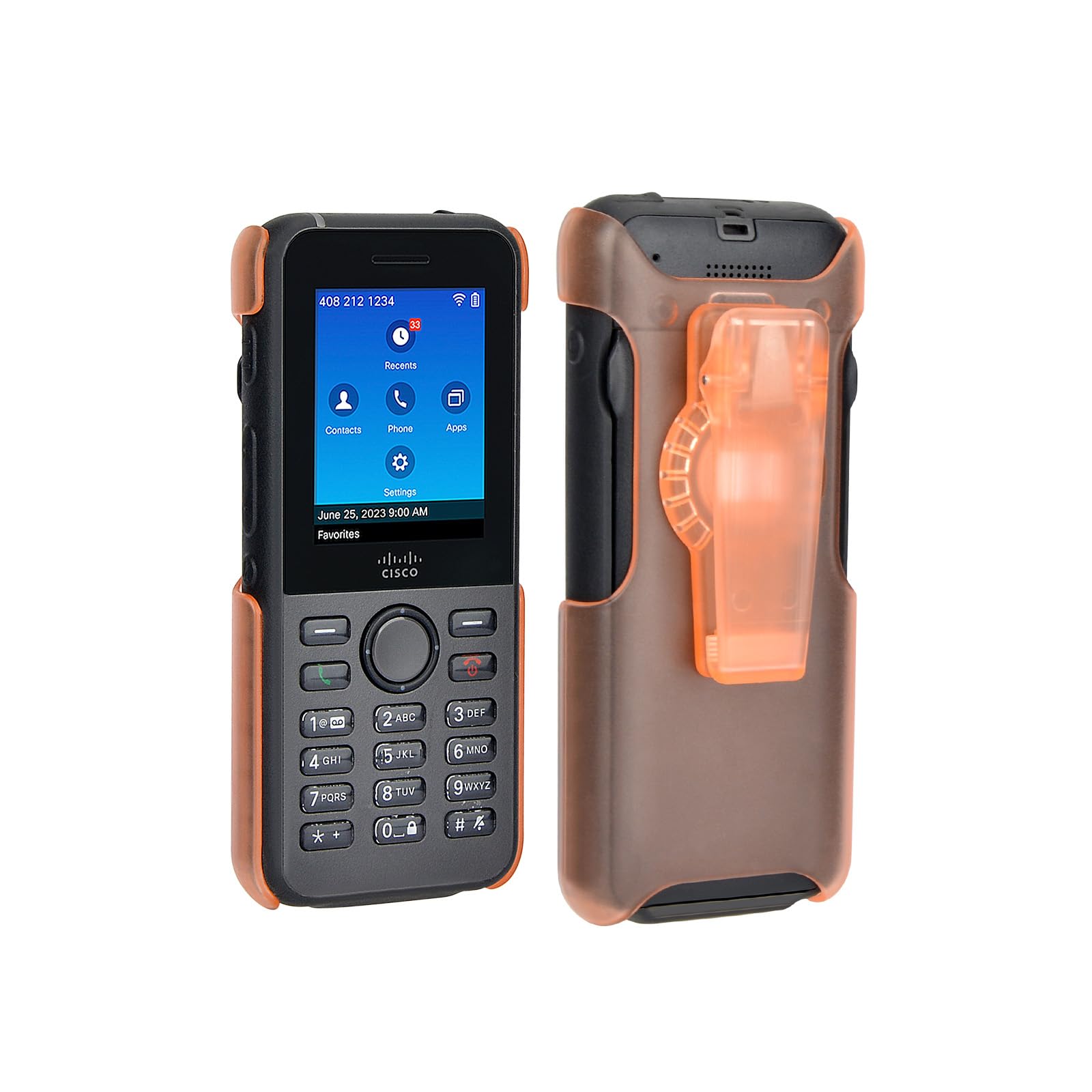 Generturbo Phone Holster Case for Cisco 8821 with 360° Rotating Belt Clip, Portable Phone Clip for Cisco 8821 EX Wireless VoIP Phones (Orange)