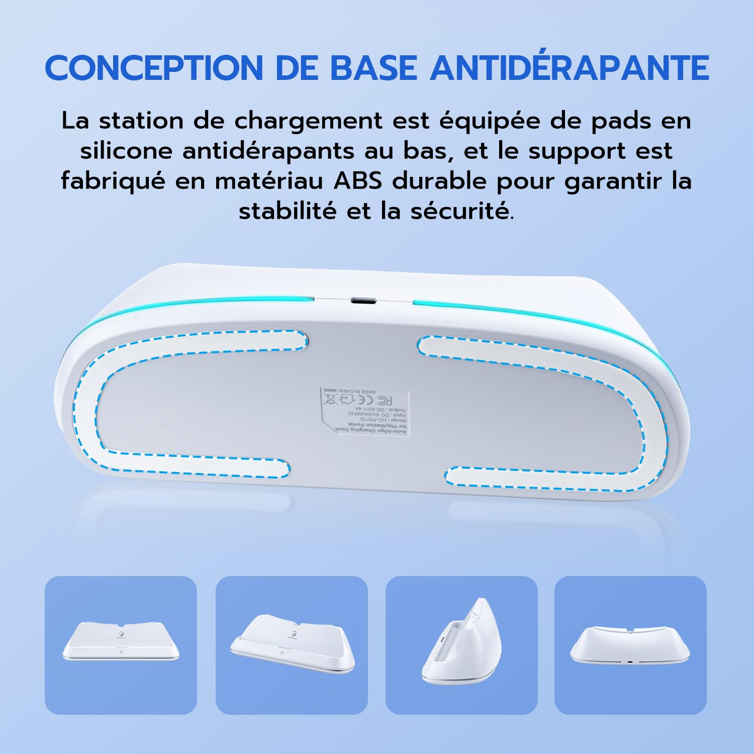 Mcbazel Station de Chargement RGB pour PS Portal Remote Player, Support de Chargement Portable avec Lumières RVB, Adaptateur de Recharge pour PS5 Portal Accessoires