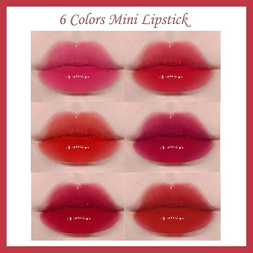 Miniatura 5 de Juego de tintes de labios de 6 colores, mini brillo labial líquido coreano, tinte multiusos para labios y mejillas, bálsamo labial tintado