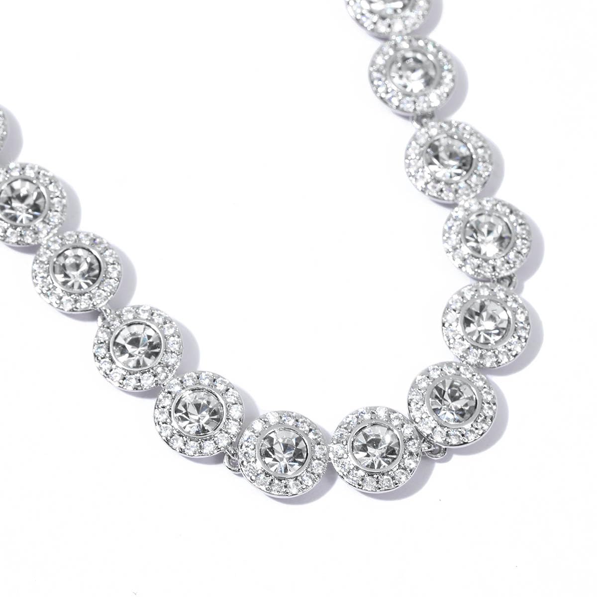 Collana angelica - Collane di cristallo in oro 18 carati, collana delicata di gioielli in oro, cristallo trasparente per donne, matrimonio, festa, matrimonio, San Valentino