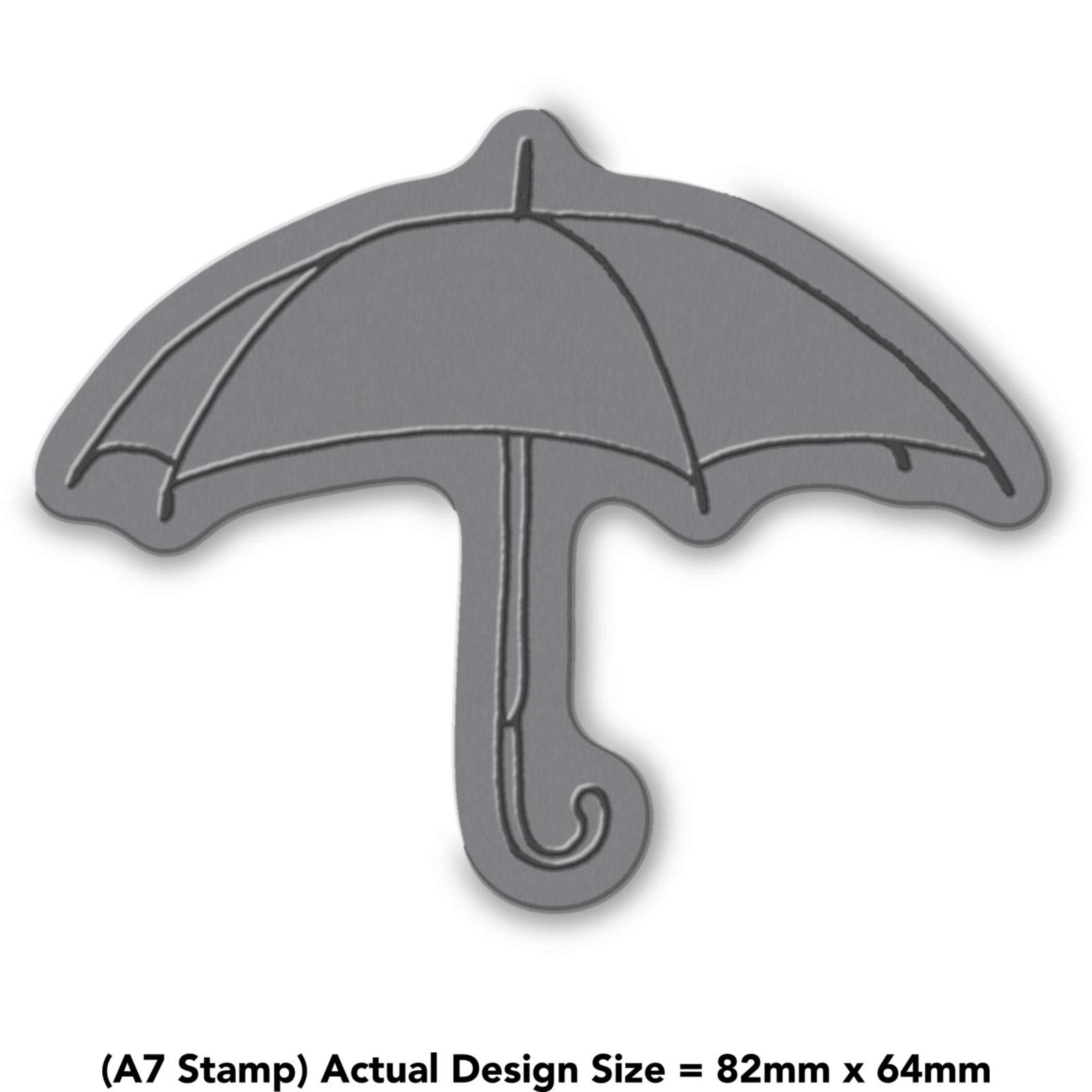 'Umbrella' Rubber Stamp - Unmounted Design for Crafting & Scrapbooking, A7 (RS00014234)