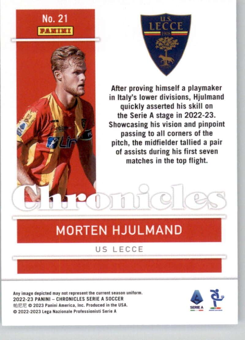 Amazon.com: 2022-23 Panini Chronicles Serie A #21 Morten Hjulmand