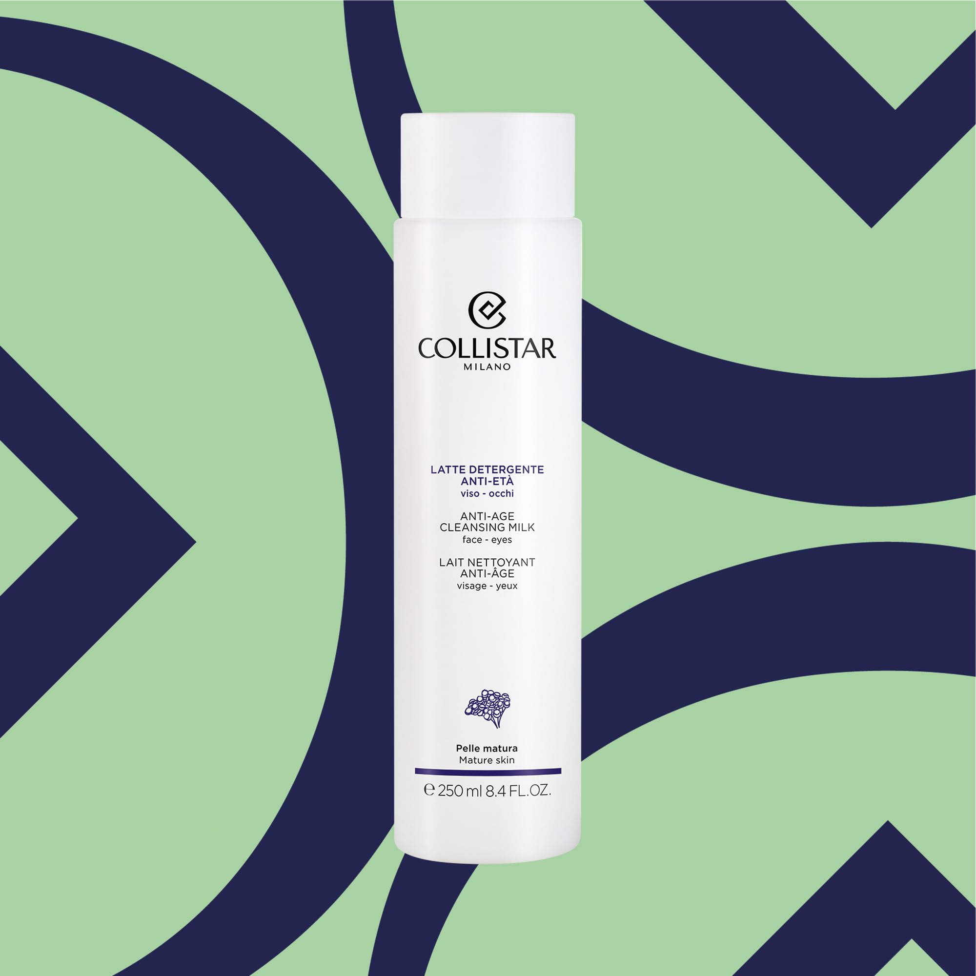 Collistar Latte Detergente Anti-Età Viso-Occhi, Rimuove Delicatamente Trucco, Impurità e Particelle Inquinanti, Senza Siliconi e Ingredienti di Origine Animale, per Pelli Mature, 250 ml