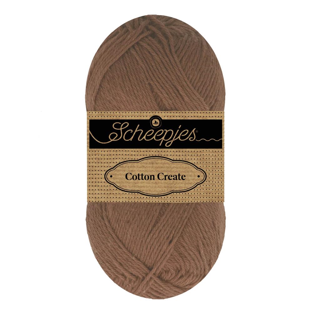 Scheepjes Cotton Create 50g Yarn - 657 Gather, Brown for Knitting and Crochet