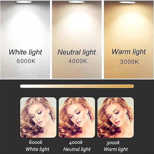 Miniatura 5 de Espejo de baño semicírculo, retroiluminado, espejo de tocador LED de 3 colores, luz de media luna, entrada de longitud completa, espejo de pared