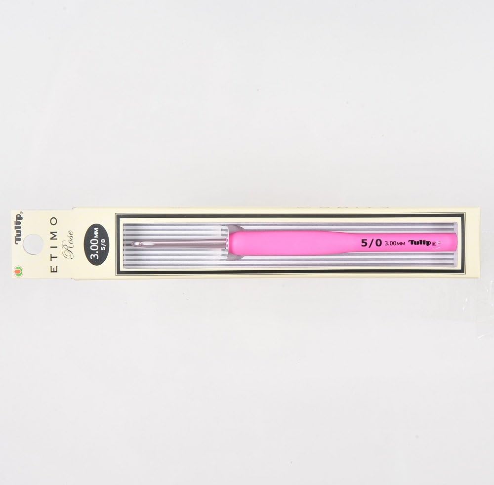 Tulip ETIMO ROSE Cushion Grip Aluminium Silver Crochet hook (3.0mm)