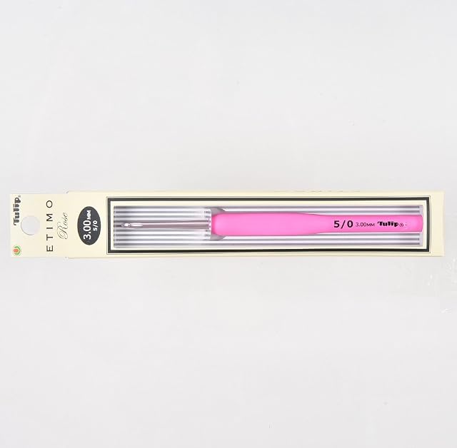 Tulip ETIMO ROSE Cushion Grip Aluminium Silver Crochet hook (3.0mm)