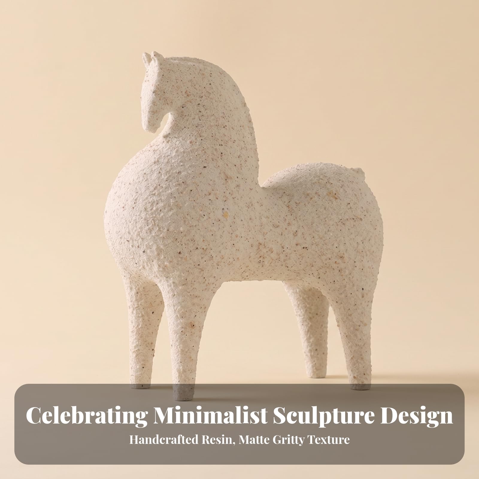 Scultura di Cavallo Compatto, M, Cavallo Astratto