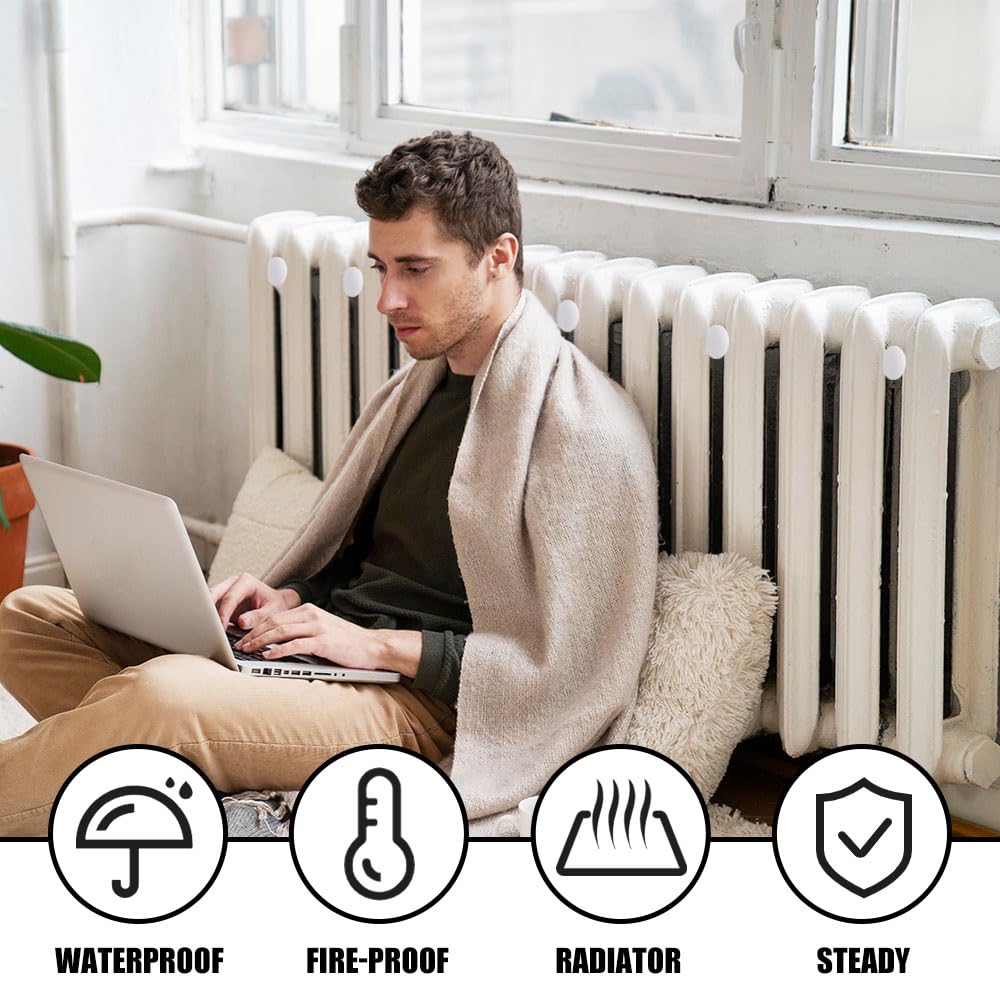 3 Piezas Soporte para Radiadores de Baño Toallero Radiadores Soportes Universales Soporte Radiador Toallero Electrico Espaciado Ajustable 7.5-9.5 cm para Radiadores de Baño Rectos o Doblados