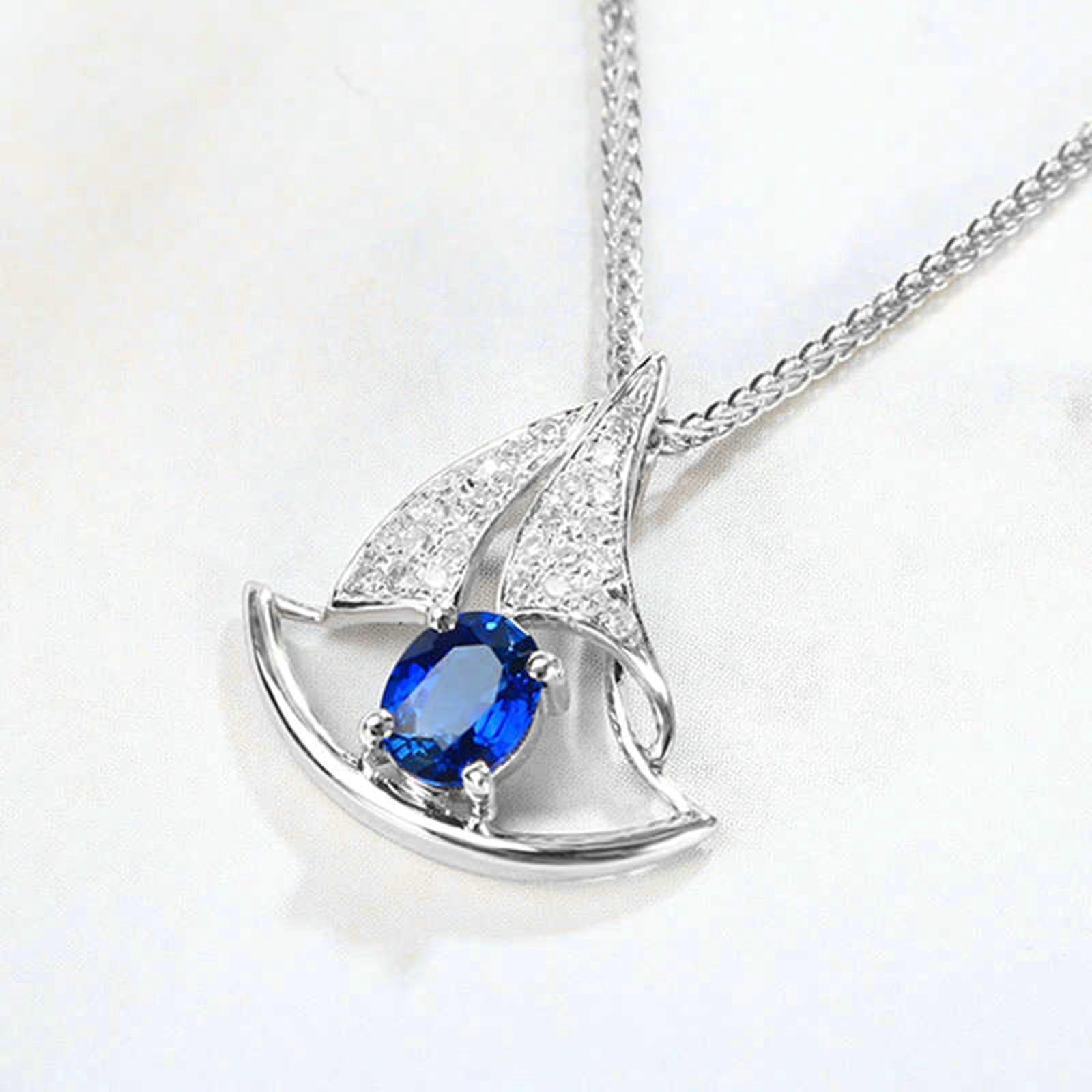 Cadena de platino para mujer 950 con colgante de diseño de barco