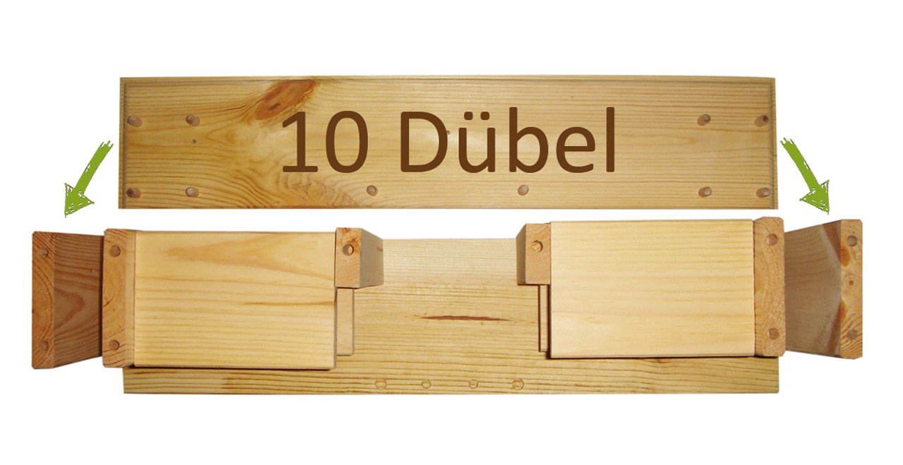 LUXUS-INSEKTENHOTELS 22634e "Weißer Palast" - Design Wildbienenhaus aus unbehandeltem Holz - hochwertige Nisthilfe für solitäre Wildbienen - Insekten Nisthöhle als Bausatz - 58 x 12 x 30 cm - Weiß