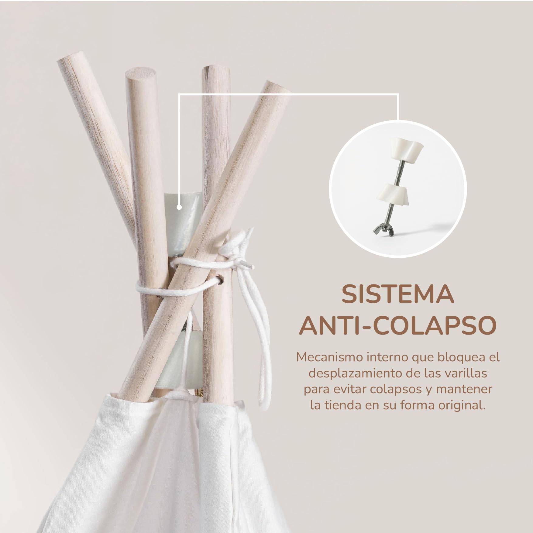 Buddy Baby Tipi - Tenda per lettino con luci a stella e peluche nuvola – Tappeto imbottito – Gioco interno esterno