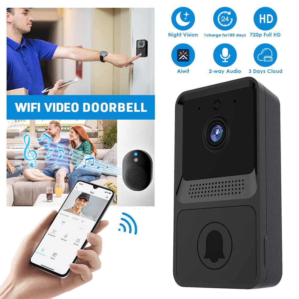 Blink Wireless Smart Video Doorbell With Night Vision, Motion Detection & Chime – ULOOKA App, 1200mAh Battery