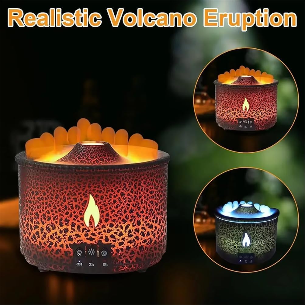 Diffusore umidificatore con telecomando, capacità 360 ml, modalità fiamma/meduse, luce notturna e spegnimento automatico senza acqua, timer, aromaterapia per casa e camera da letto
