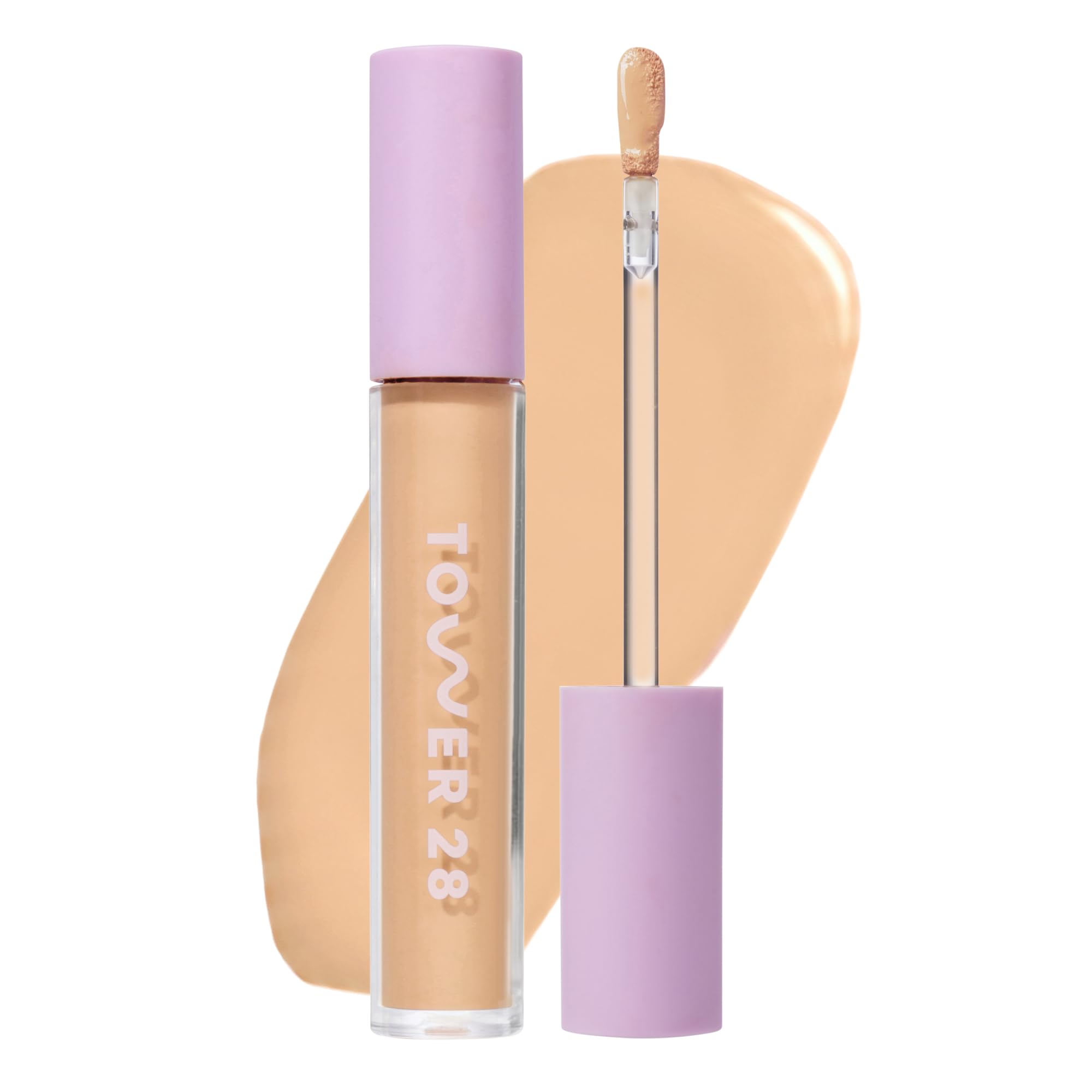 Tower 28 Swipe Serum Hydrating Concealer, 9.0 Medium/Olive (0.22 oz) | Hydrating Medium Coverage Concealer & Under Eye Brightener with Hyaluronic Acid & Centella, Face Makeup for Sensitive Skin 9.0 MDR
