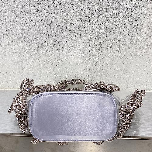 Image of Clear Rhinestone Handbag for Women Crystal Evening Purses with Handle Glitter Handbag for Wedding Party Prom