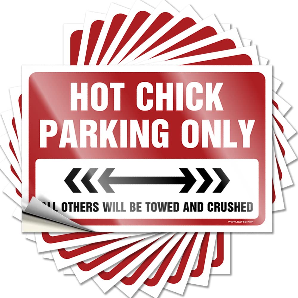Man Cave Decor Decals Decor | Hot Chick Parking Only Glitter Gathering Sticker Pack(8X12CM)