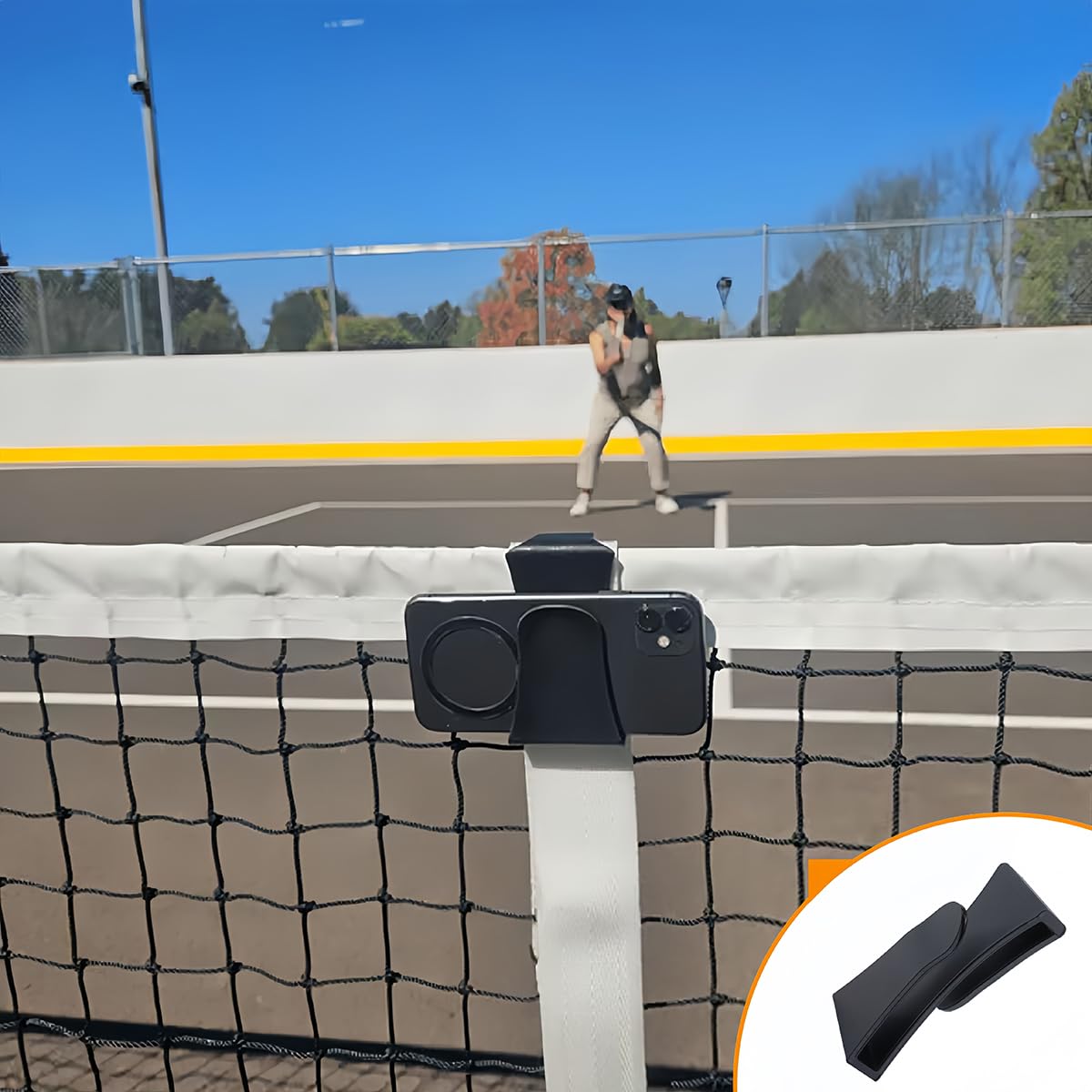 Riven Racquet View - Soporte para teléfono con grabadora de entrenamiento multiángulo, para grabación de cancha, tenis y pickleball