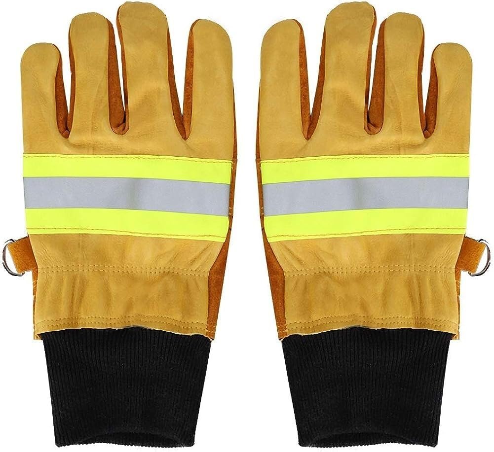 Guantes, par de Guantes de Cuero de Vaca - Guantes de Seguridad Largos Resistentes al Calor ignífugos, Calor Radiante, Guantes de protección de Trabajo de Alta Resistencia