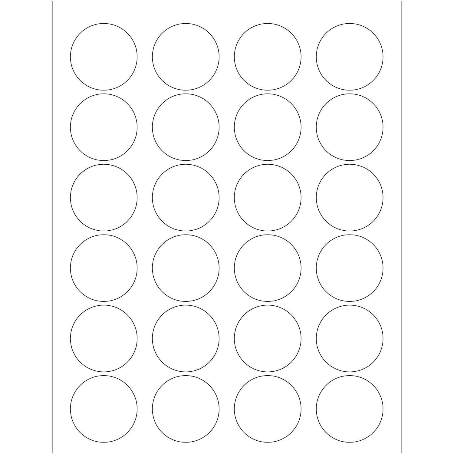 1.625 in. White Circle Laser Labels - Pack of 2400