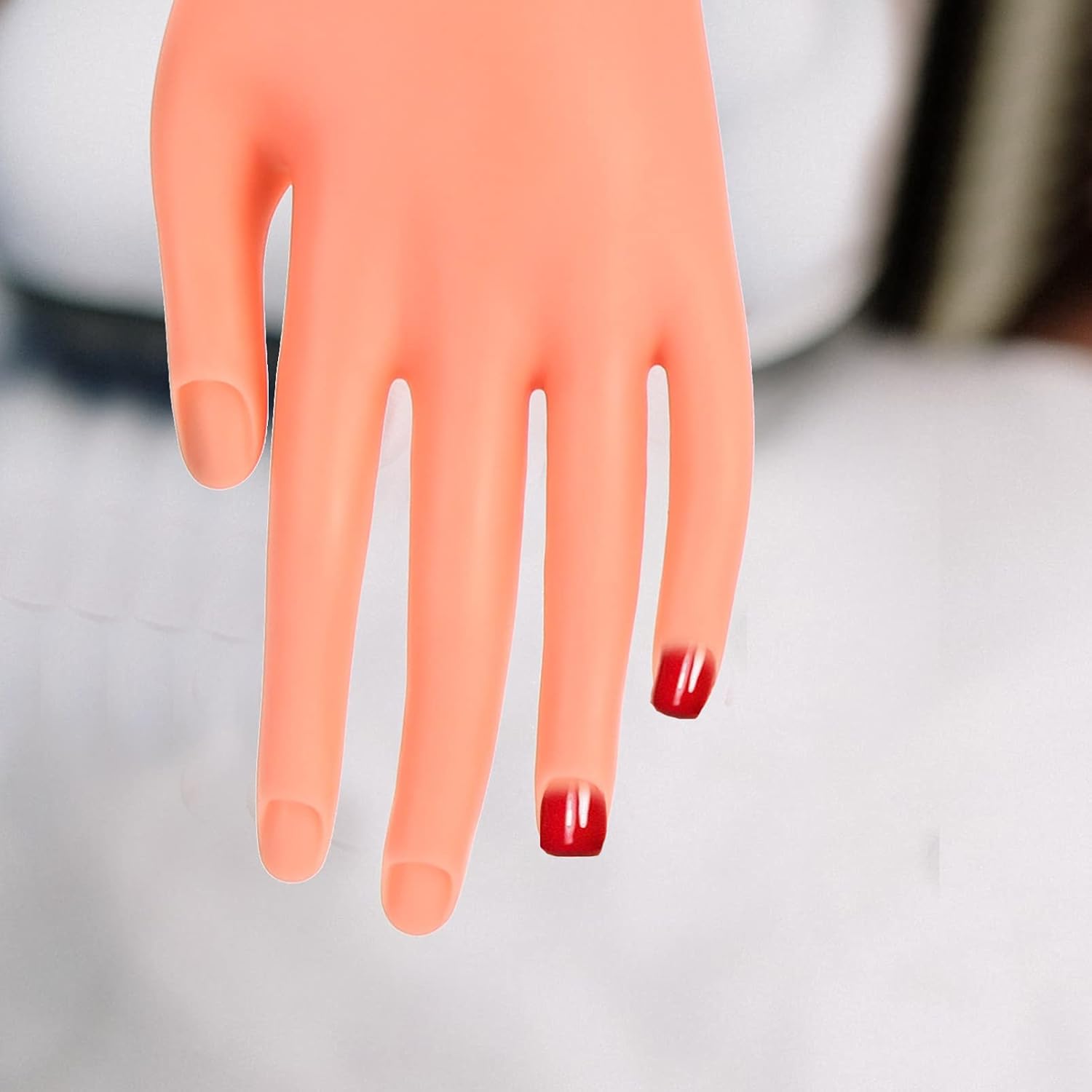 Nail Practice Hand for Manicure Training Flexible Movable Fake Hand Model for Nail Art Lightweight Durable Mannequin Hand for Beginners for Nails Practice