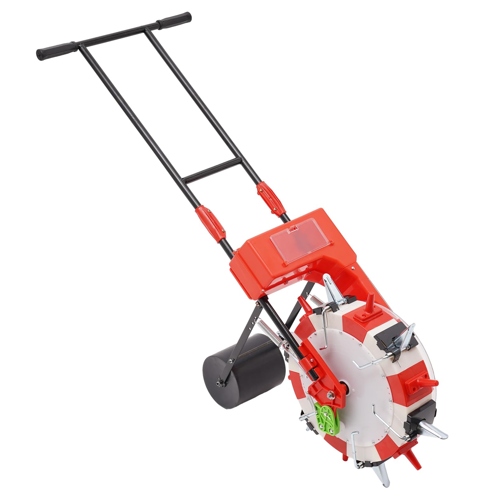 Hand Garden Seeder, Manual 6 Mouths Corn Seed Planter, Portable Roller Seeding Machine, 10in Spacing Precision Seeding Fertilizer Applicator for Soy,