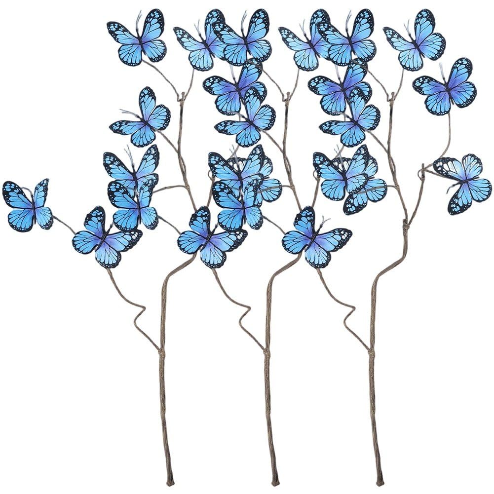 Fituenly Artificial Butterfly Decor Branch, Realistic Butterflies with Faux Branches for Vase Table Display, Home Studio Decoration