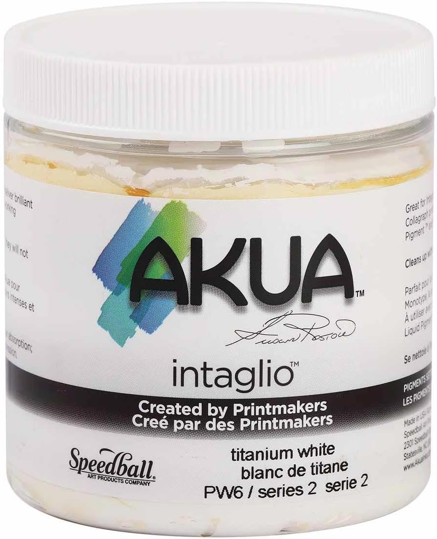 Akua Intaglio Water-Based Ink, 8-Ounce Jar, Titanium White