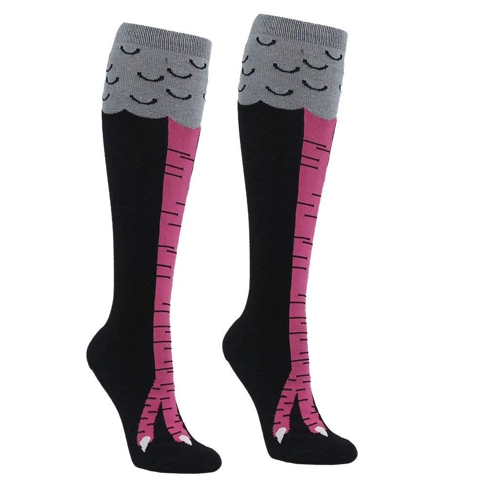Women's Novelty Socks Crazy Funny Sexy Chicken Legs Knee High Personalized Cluck Gifts