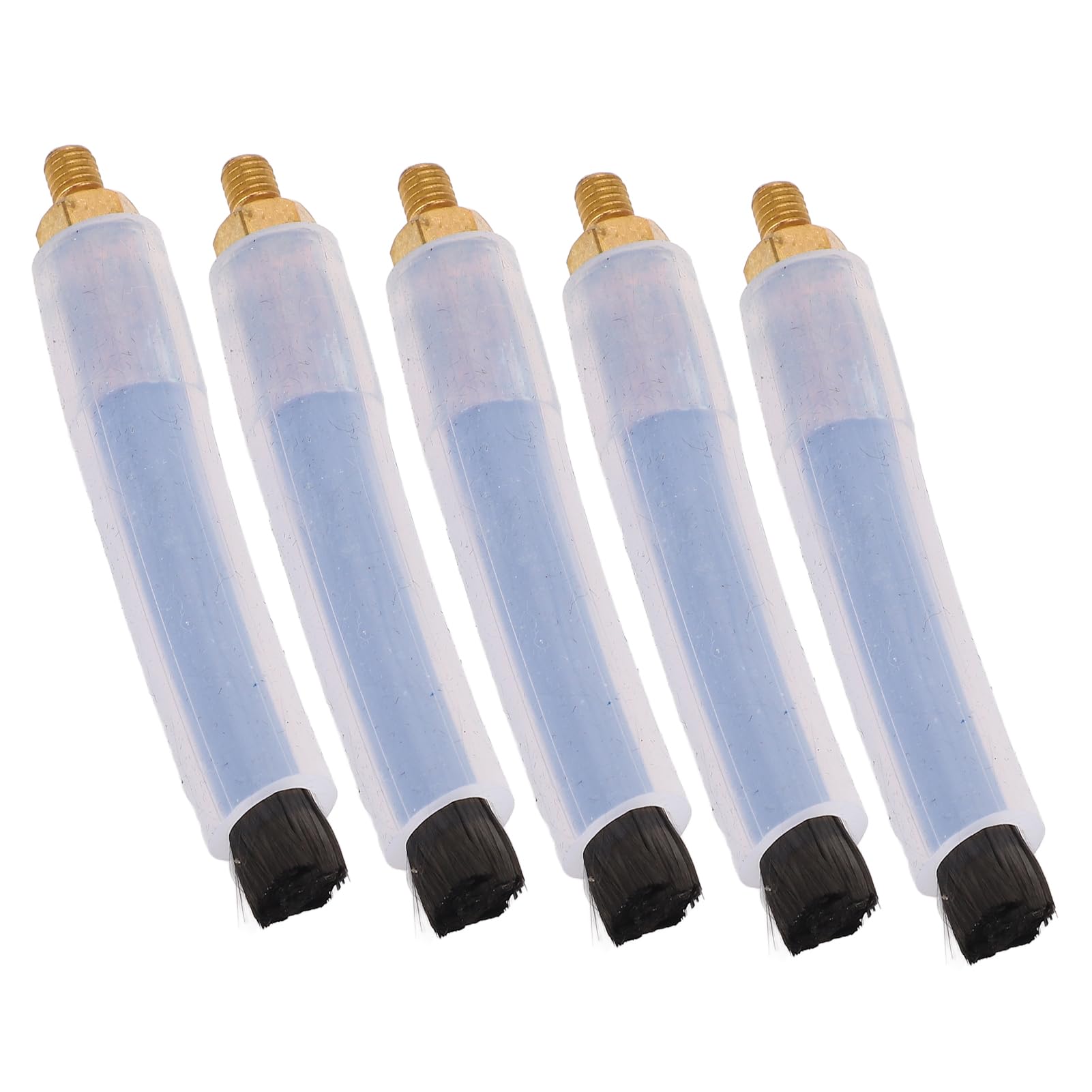 Spazzole per pulizia saldature in ottone e fibra, 5 pezzi, resistenti al calore, per acciaio inox, alluminio, rame