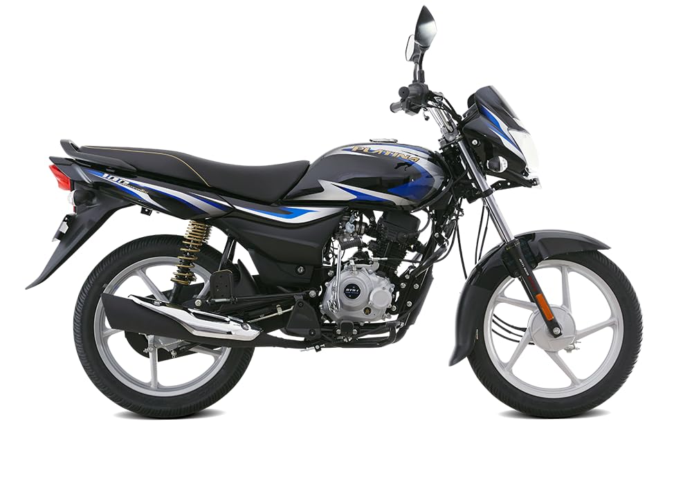 Bajaj Platina 100 Es Drum Motorcycle/Motorbike - Black Blue - Ex-Showroom-image-9