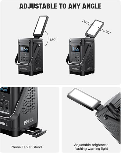 Miniatura 7 de GRECELL Estación de energía portátil de 240 W, generador solar de 153.6 Wh, batería LiFePO4 de doble vía 100 W PD, banco de energía portátil con