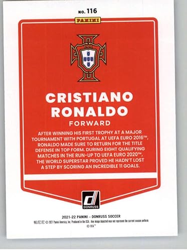 Miniatura 2 de 2021-22 Donruss Road to Qatar #116 Cristiano Ronaldo Portugal Official Soccer Trading Card in Raw (NM or Better) Condition