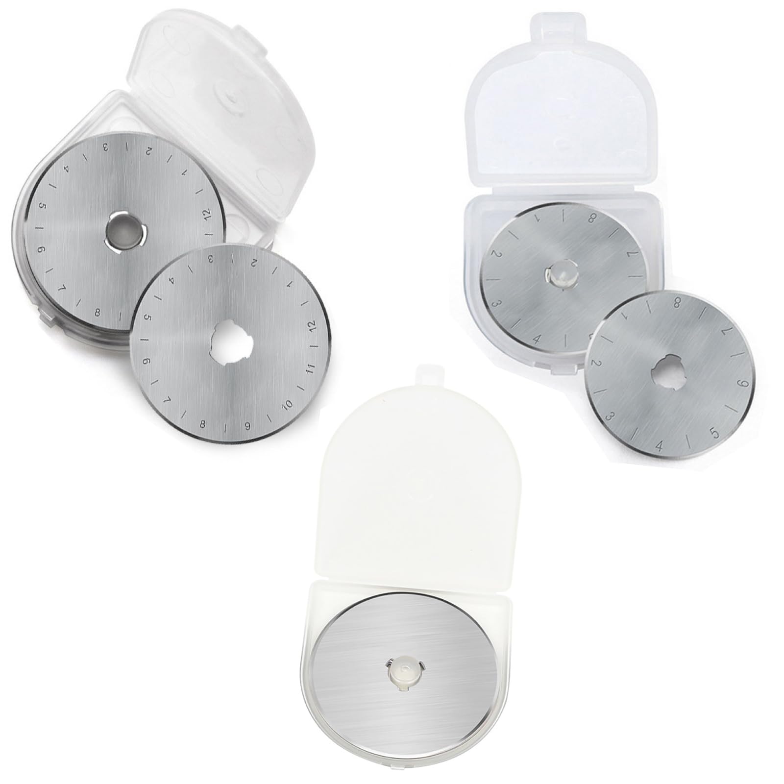 TopHomer 30PCS Rotary Cutter Blades, Rotary Cutter Replacement Blades for Quilting, Paper, Fabric, Scrapbooking, Sewing, Art and Crafts (28mm+45mm+60mm)