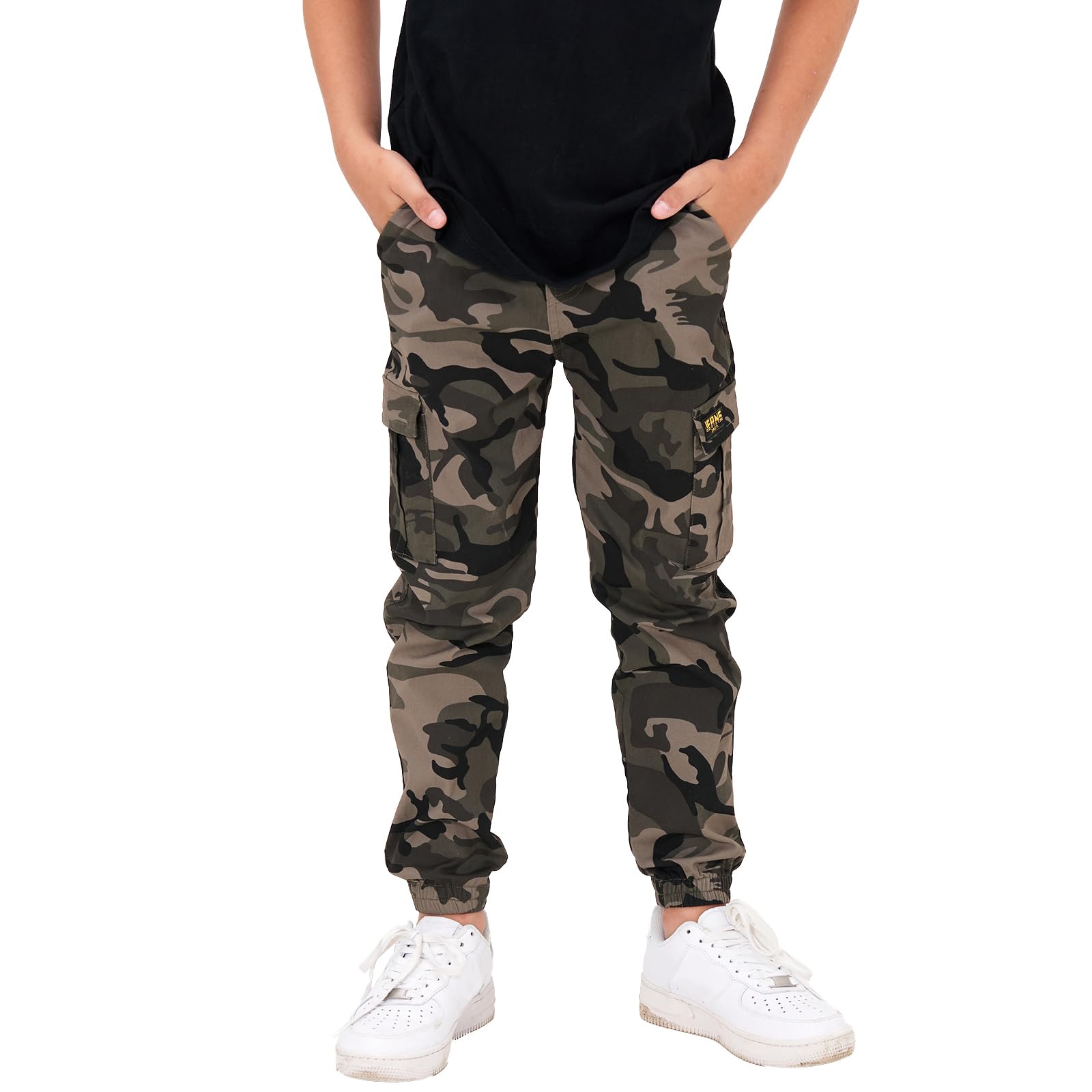 Rolanko - Pantalón de Carga Informal para niño, Cintura elástica, para Senderismo, 4 a 14 años