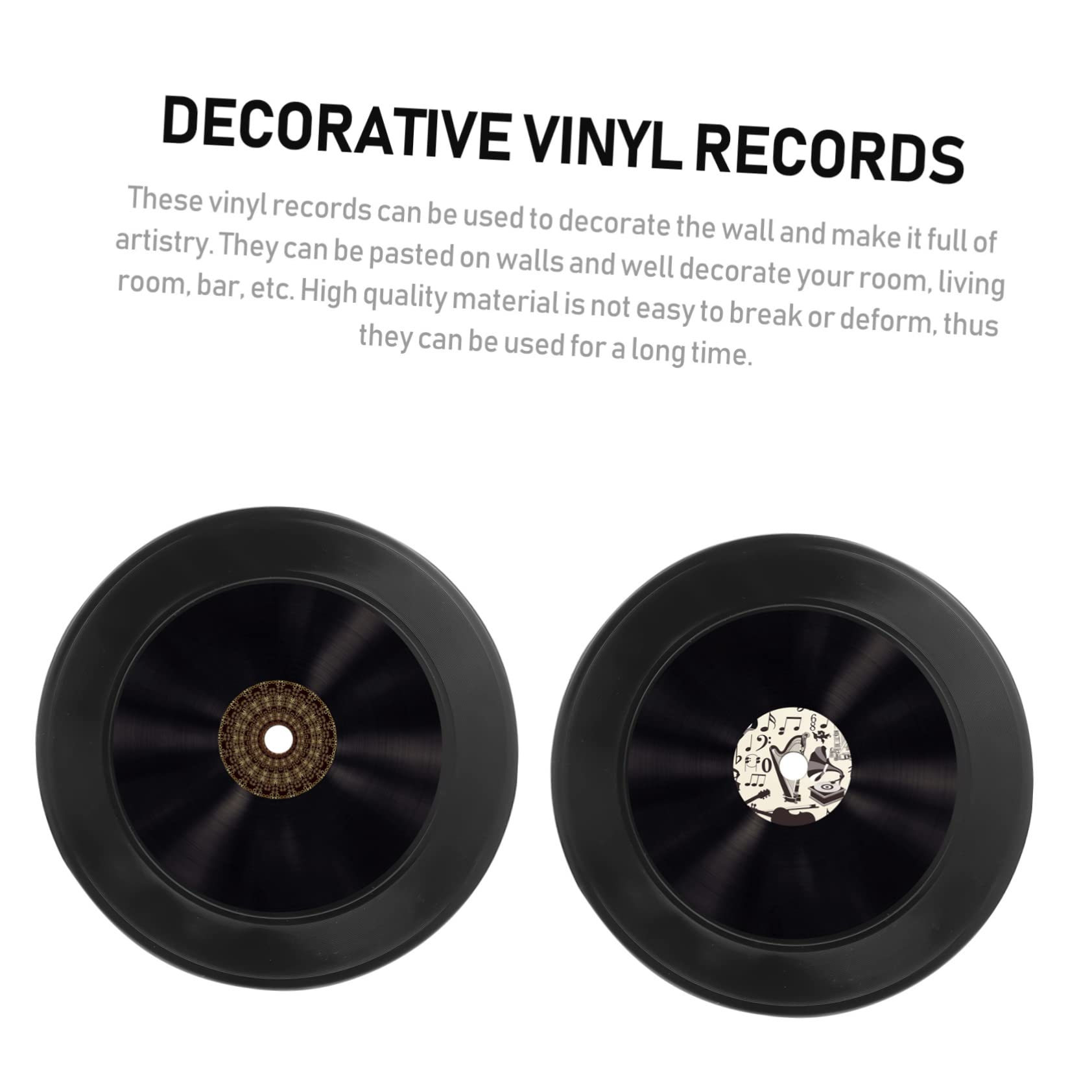 Zerodeko Discos de Vinilo Decorativos Negros 12 para Decoración de Pared Retro Artística en Interiores y Eventos de Cafeterías y Bares