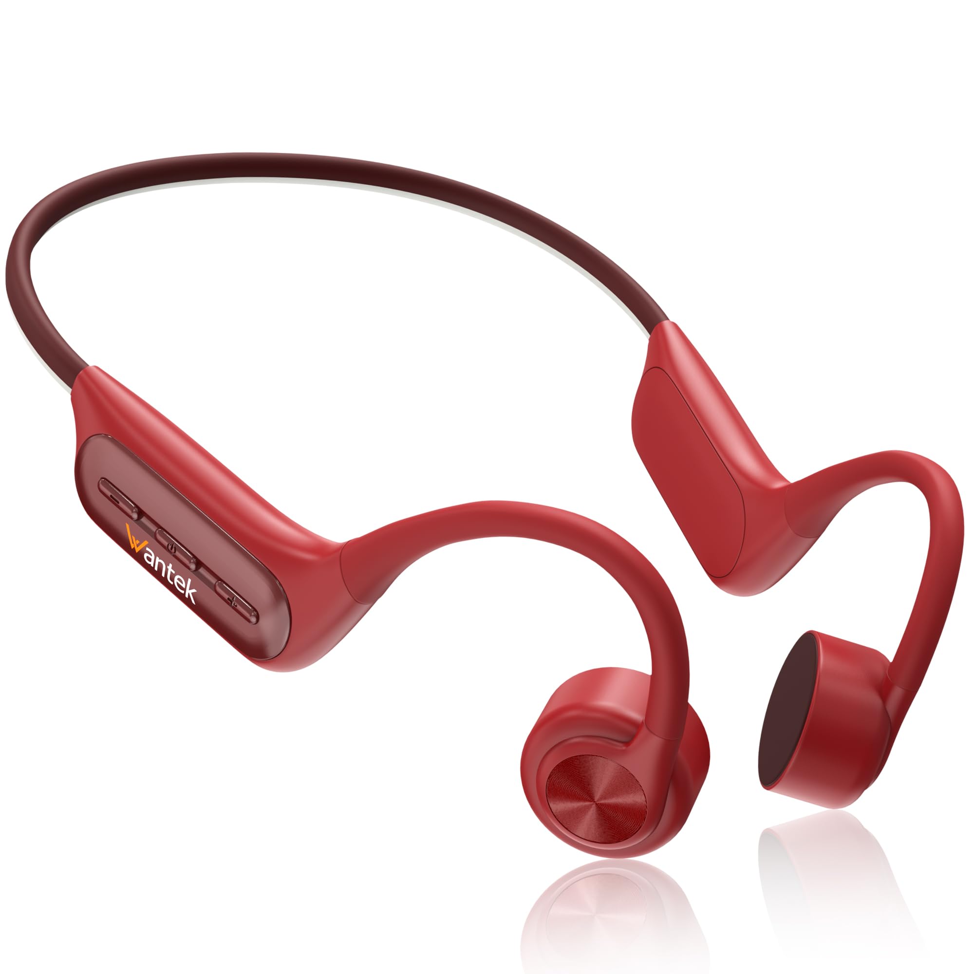 Wantek Auriculares de Conducción Ósea IP68 Impermeables para Natación, Bluetooth 5.3 con MP3 Integrado de 32GB, Auriculares Deportivos Open Ear para Nadar, Correr, Ciclismo y Fitness, 8H