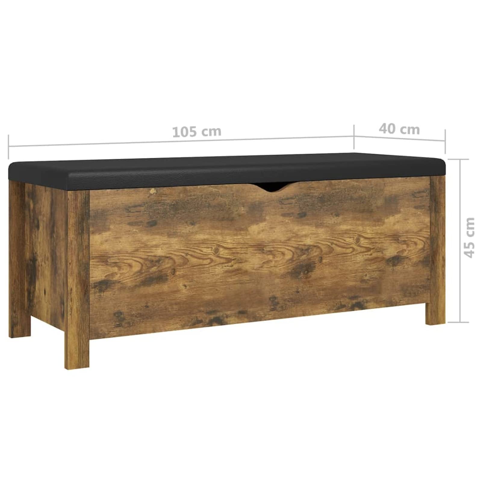 Homgoday Cassapanche e Bauli per Esterni, Contenitore con Cuscino Rovere Fumo 105x40x45cm Multistrato, Contenitore da Giardino, Porta Attrezzi da Giardino, Pouf da Esterno