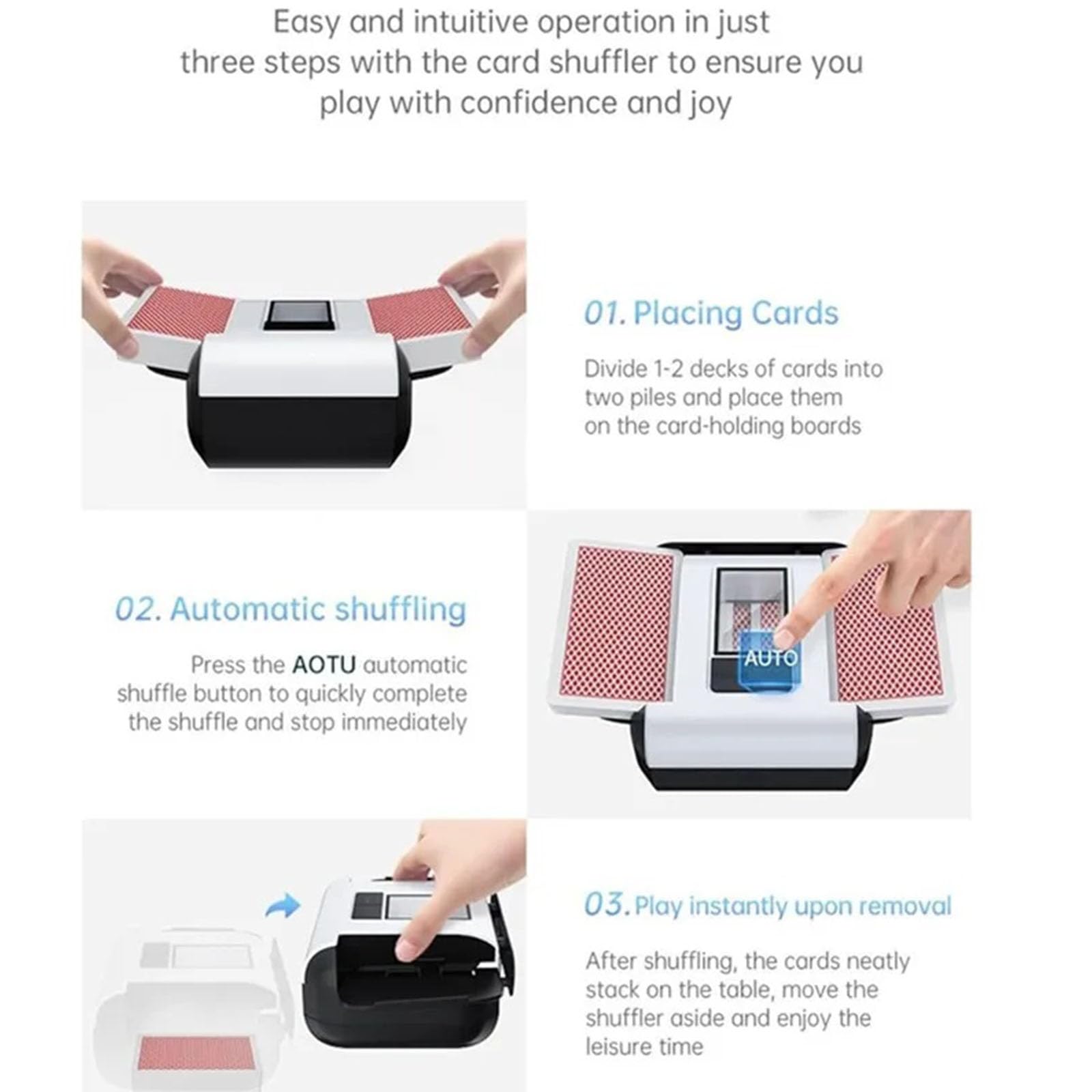 Macchina di mescolamento automatica ricaricabile della carta dello Shuffler della carta elettrica di durevolezza 2000MHA per il viaggio e il tempo libero Shuffler di attività
