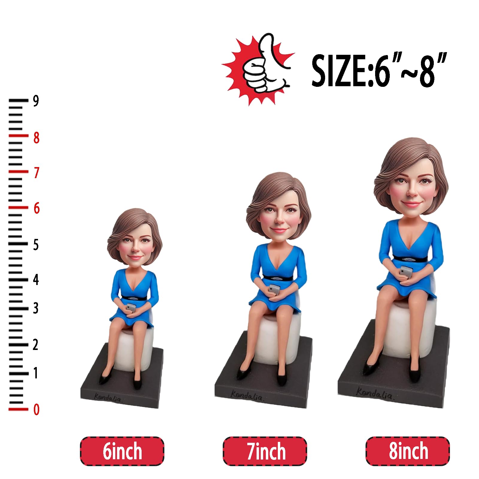Action Figure Bobblehead Personalizzata - Statuina Fatta A Mano Su Immagine, Regalo Unico Per Famiglia, Amici O Colleghi
