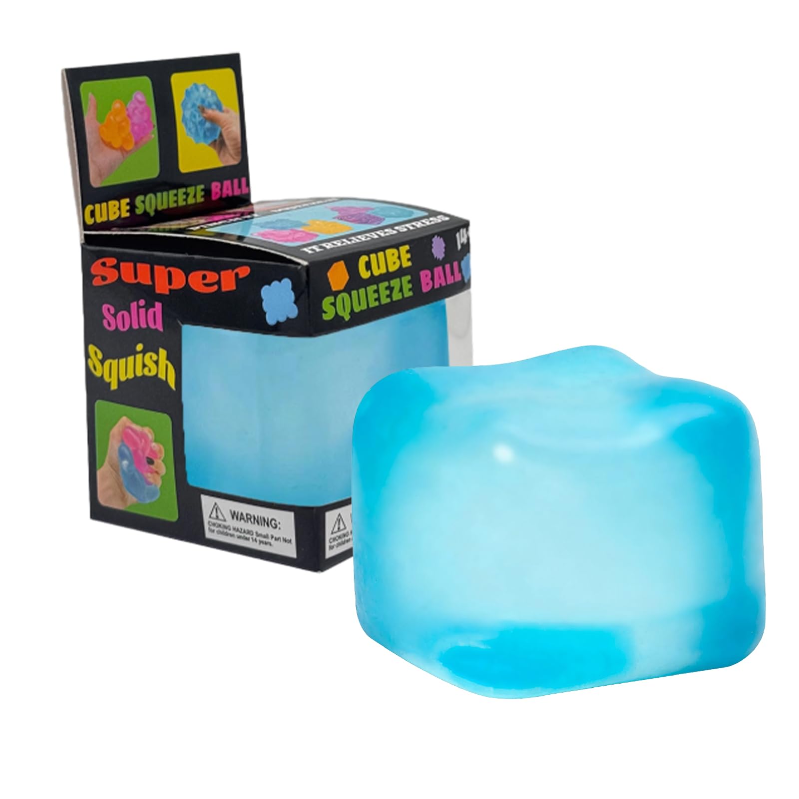Nee Doh Nice Cube Sensory Toy with a Super Solid Squish Nice Square Shape Anxiety Sensory Squishy Fidget Toy Ice Cube Slow Rise (#004)