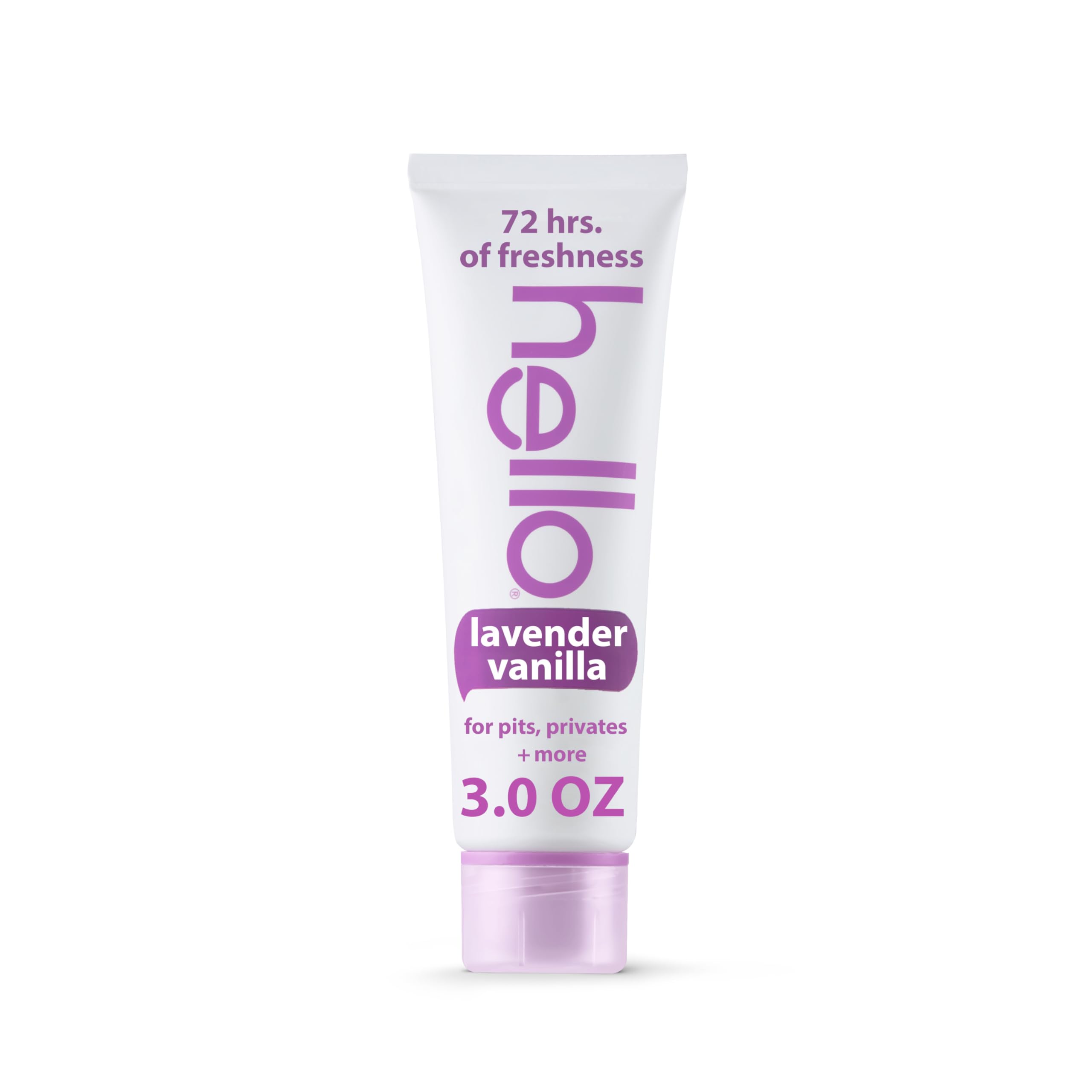 hello All Over Lavender Vanilla Deodorant Cream, Aluminum Free Deodorant Cream for Pits, Privates + More, Offers 72 Hours of Freshness, Safe for Sensitive Skin, Vegan, 1 Pack, 3 Oz Tube