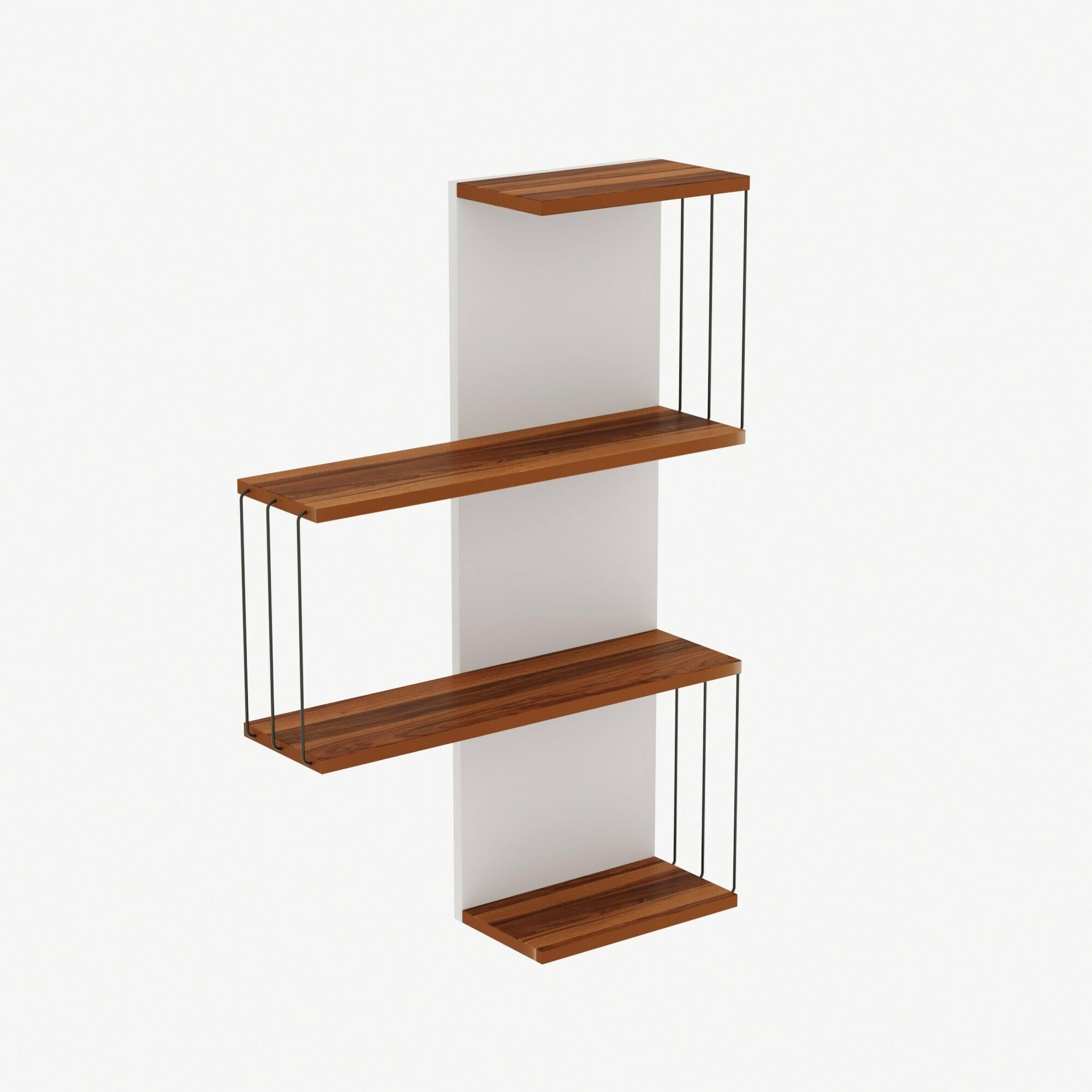Dmora - Mensola Hadar, Scaffale, Ripiano a muro, Scaffalatura multiuso, 64x19h96 cm, Quercia e Bianco