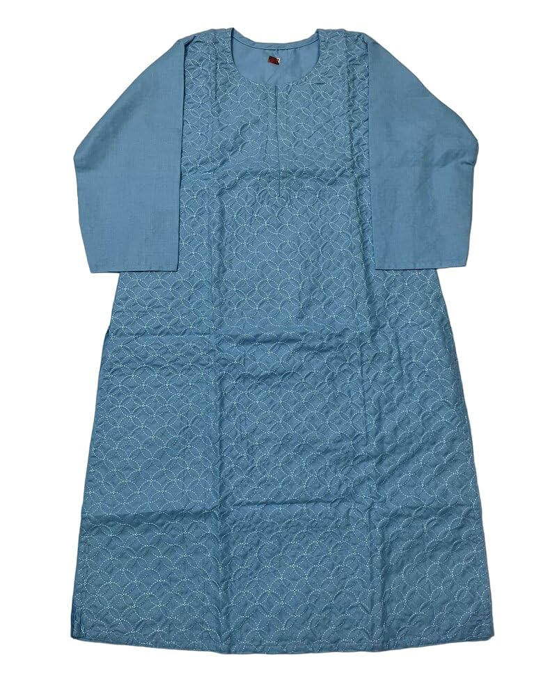 Aavya Closet Crafted from Authentic Cotton Fabric Comfort Machine Print Jaal Pattern Cotton Kurti for Women